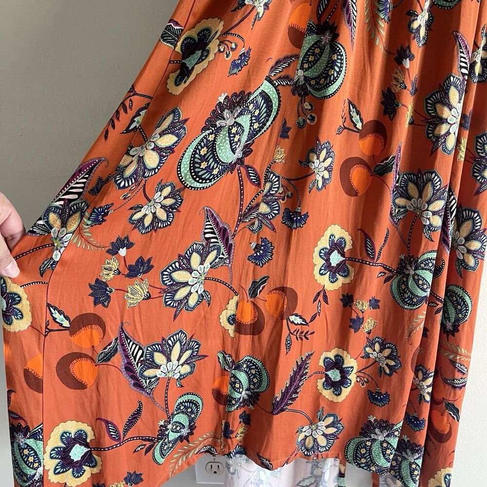 NWT Maeve Multicolor Maxi Dress XL Sleeveless Floral Smocked Cross Back - Picture 8 of 13